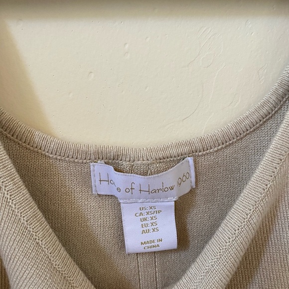 HOUSE OF HARLOW 1960 TAN CREAM CORSET KNIT CROP TOP SQUARE SCOOP NECK SIZE XS - Picture 5 of 6